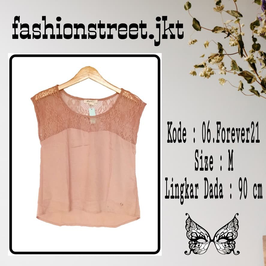 Blouse Atau Atasan Wanita Branded  Forever21 (Brokat Combine)