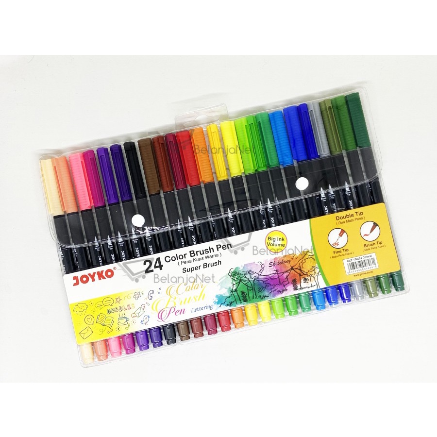 

Color Brush Pen 24 Color | Pen Kuas Warna Joyko Dual Tip Jumbo CLP-13A