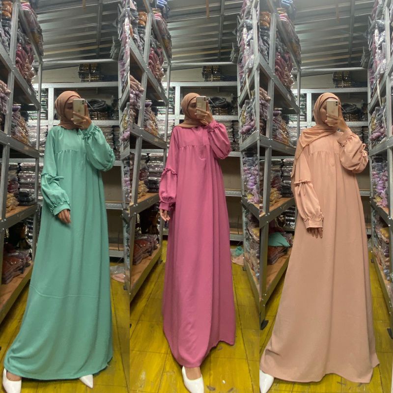 LATAYA  MAXY Gamis Kringkle Airflow POLOS LD 110- Gamis Abaya Wanita