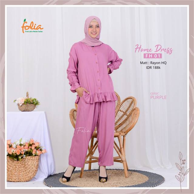 Home dress muslimah folia FH -01