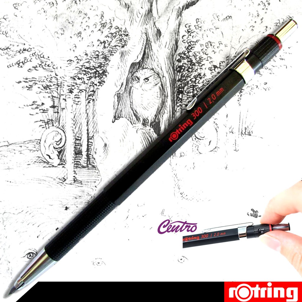 

HJK Rotring 300 Clutch Pencil Pensil Sketsa 2mm Lead 2 mm Sketch