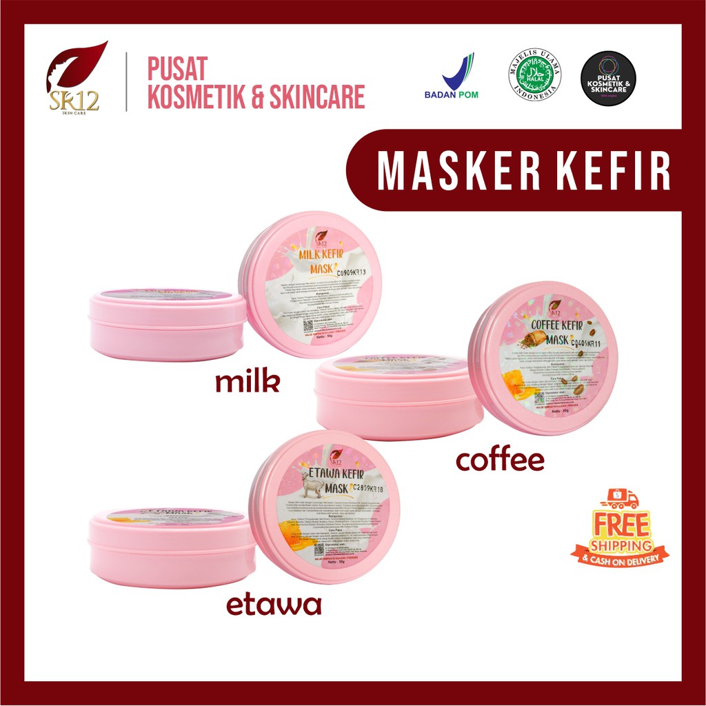 KEFIR SERIES SR12 / ETAWA MILK COFFEE / MASKER KEFIR MENCERAHKAN DAN MELEMBABKAN