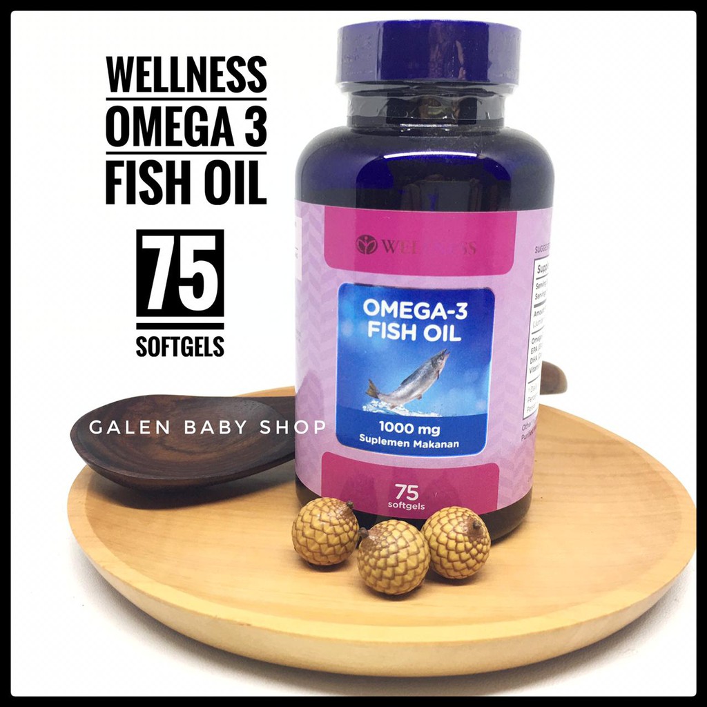 Jual Wellness Omega 3 Fish Oil 1000mg isi 75 Softgels Suplemen Vitamin