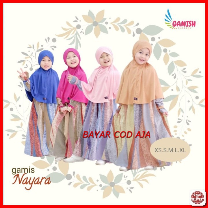 Baju Gamis Anak Syari Terbaru 2021 Model Kekinian Pesta Kondangan YF268  Couple Baju Set Hijab - Xs,
