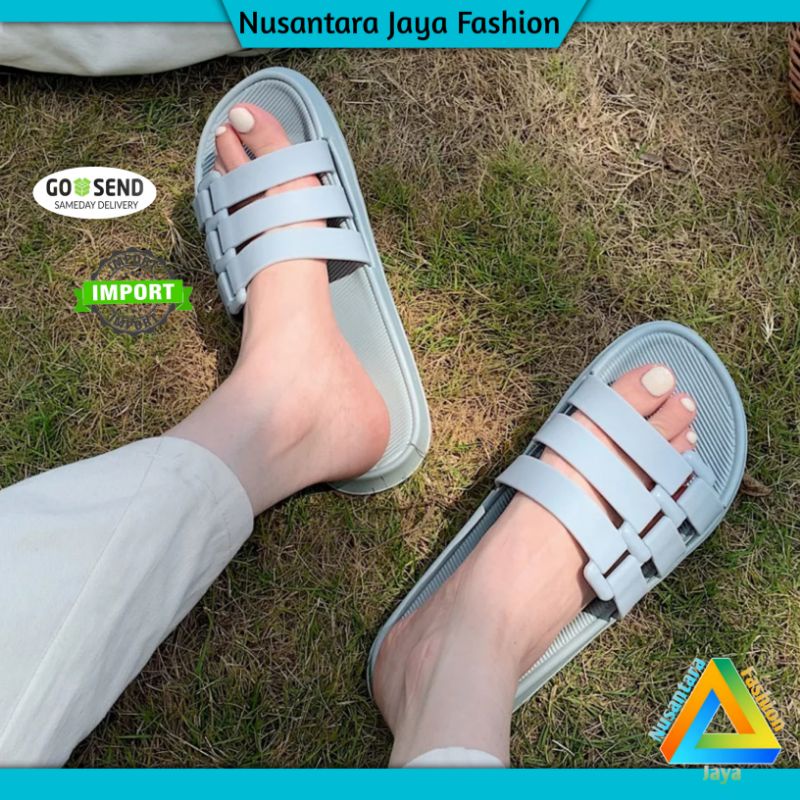 Sandal Wanita Strap 3 Jelly Import Terbaru Balance V202 S8D