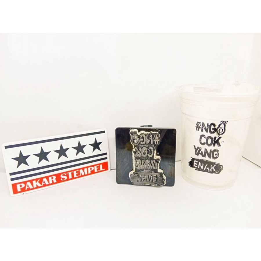 Jual stempel gelas plastik teh boba stempel gelas es jus stempel gelas es cup sablon gelas plastik a