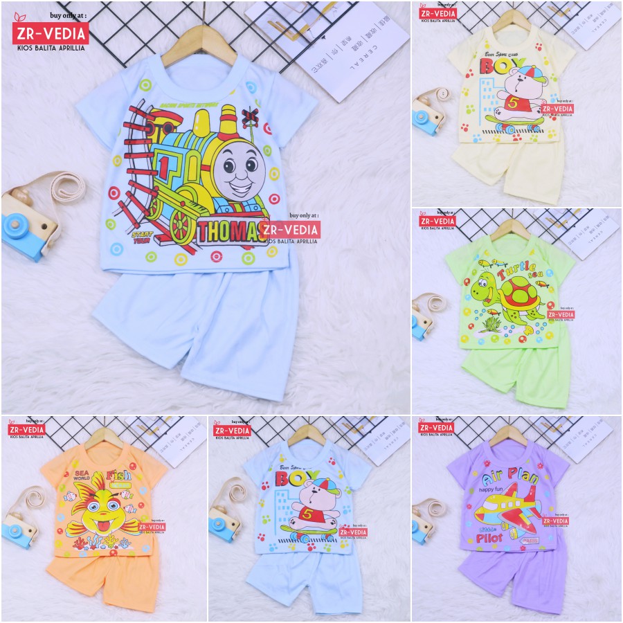 Saka Baby Setelan Uk. Bayi 0-12 Bulan / Born Baju Tidur Anak Lengan Pendek Perempuan Laki Pakaian