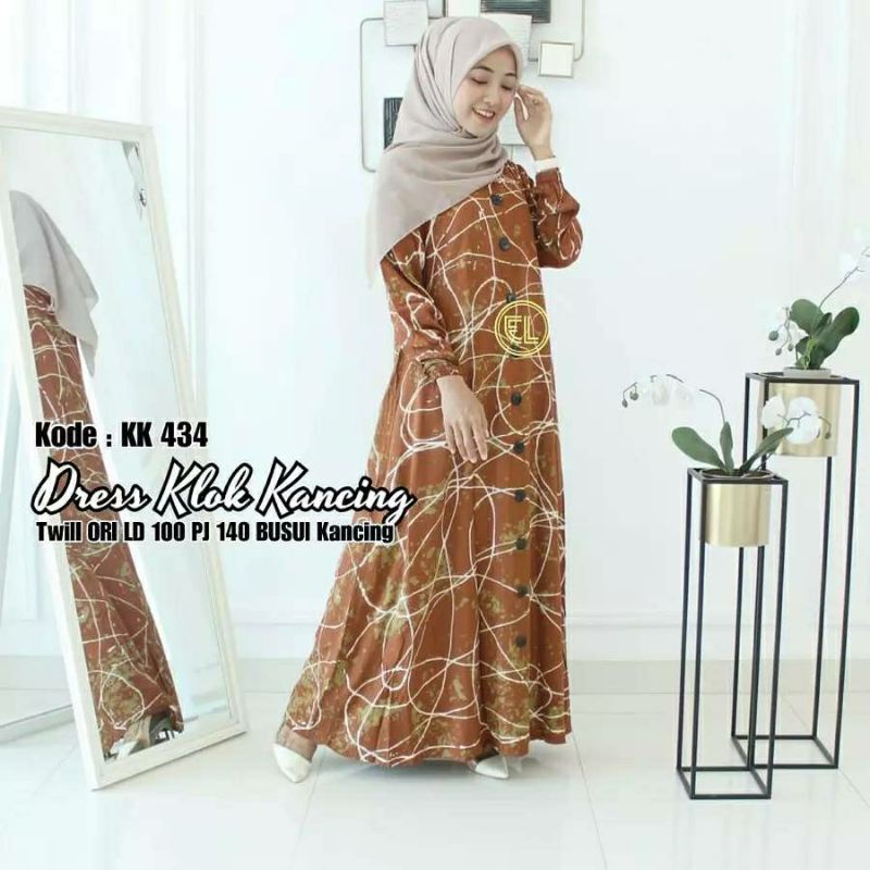 gamis twill ori batik elzhaf KK 434