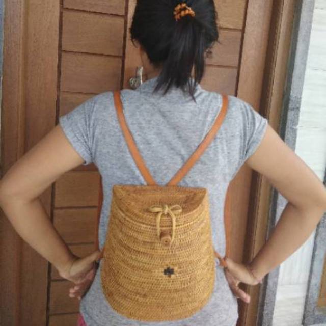 Tas Rotan Ransel Anyaman Atta Backpack Kekiniam Hits Bali