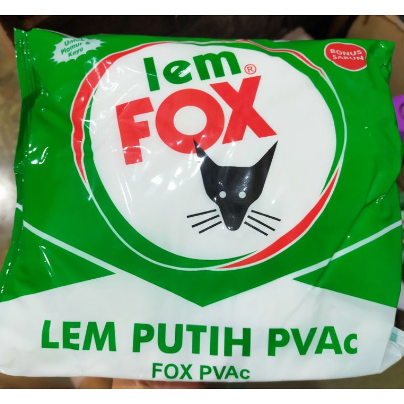 

lem putih PVAc fox kayu kantong hijau 700gr