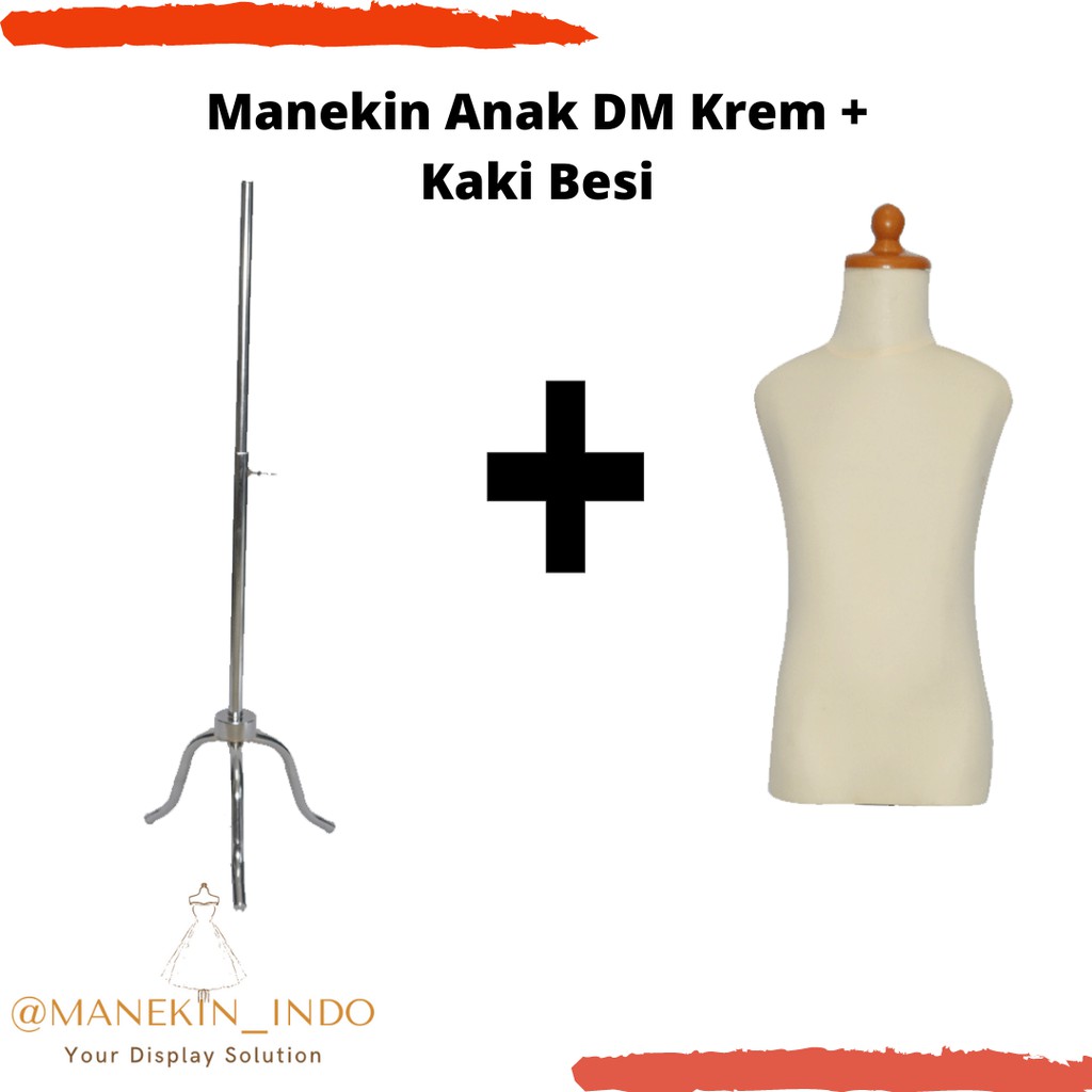 MANEKIN DM ANAK KREM+TIANG BESI|MANEKIN ANAK|MANEKIN MURAH|