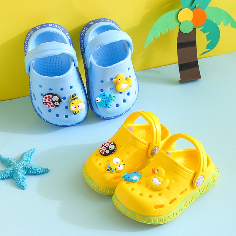 CUCI GUDANG GROSIRTAS LV0133 Sandal Slip Anak Import Sticker Bebek / Sandal Kodok Anti Slip