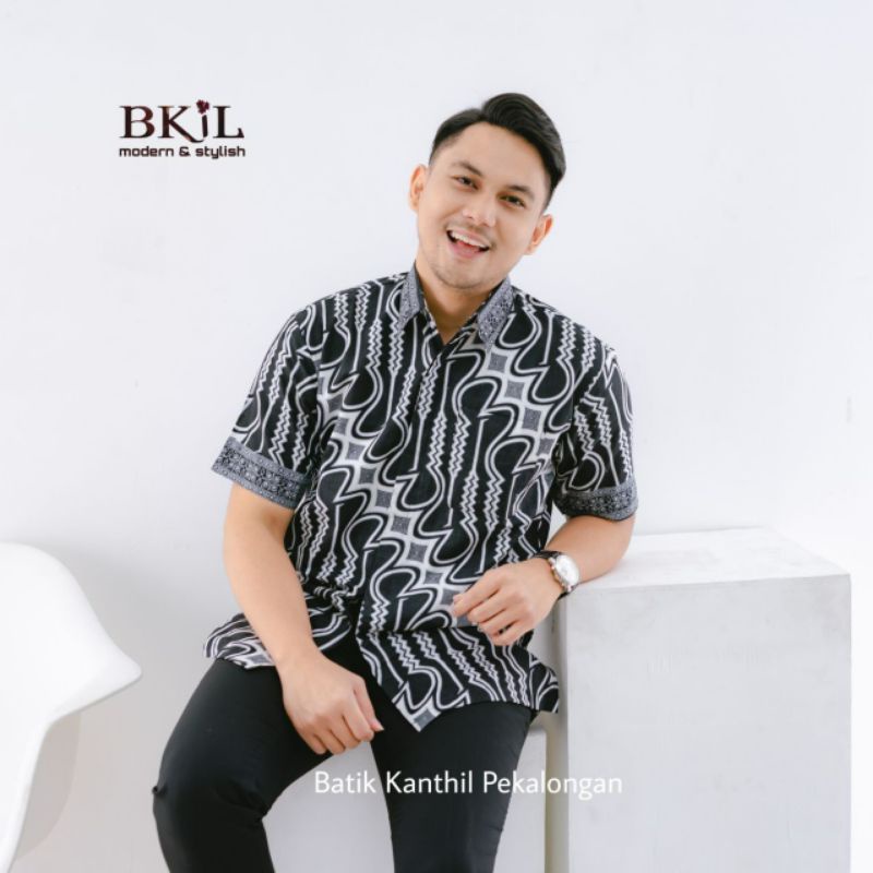 BAJU BATIK WANITA MODERN MONALISA GENES M,L,XL asli PEKALONGAN-hem parang