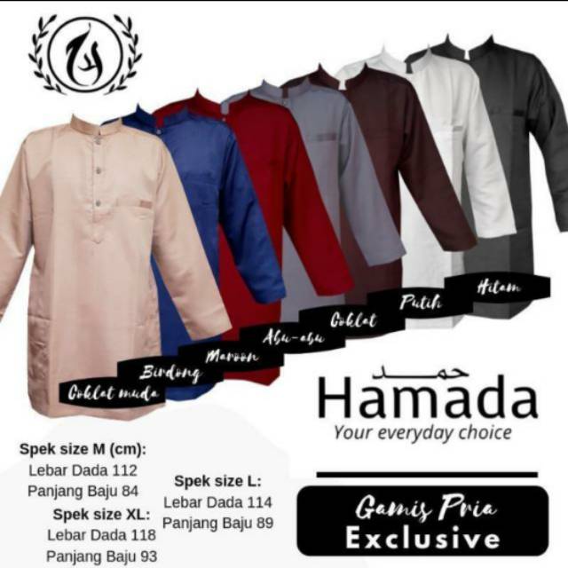 Hamada Kurta Pakistan Gamis Jubah Pria  Pria Koko Muslim Free Ongkir Rp 0