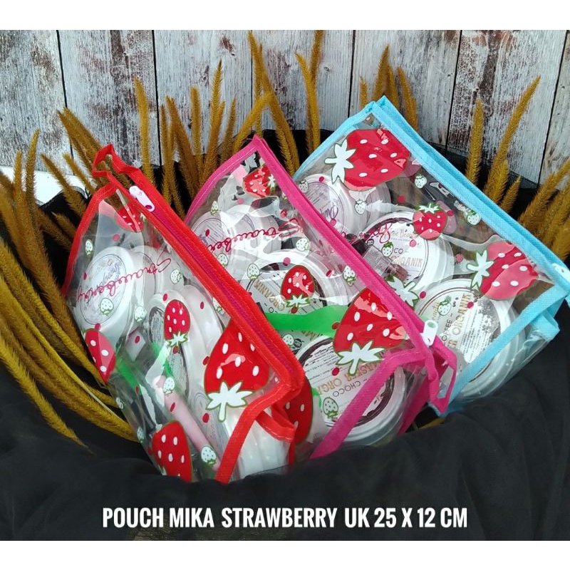 ( GROSIR) POUCH MIKA KOSMETIK MOTIF / TEMPAT PENCIL MIKA /POUCH MIKA SERBGUNA