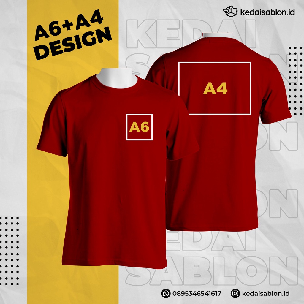 KEDAI SABLON - KAOS SABLON CUSTOM DESAIN SUKA SUKA / UKURAN SABLON A6 + A4
