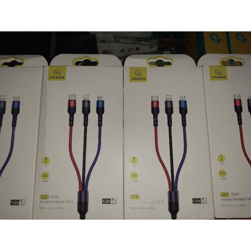 Usams usb cable data 3 in 1