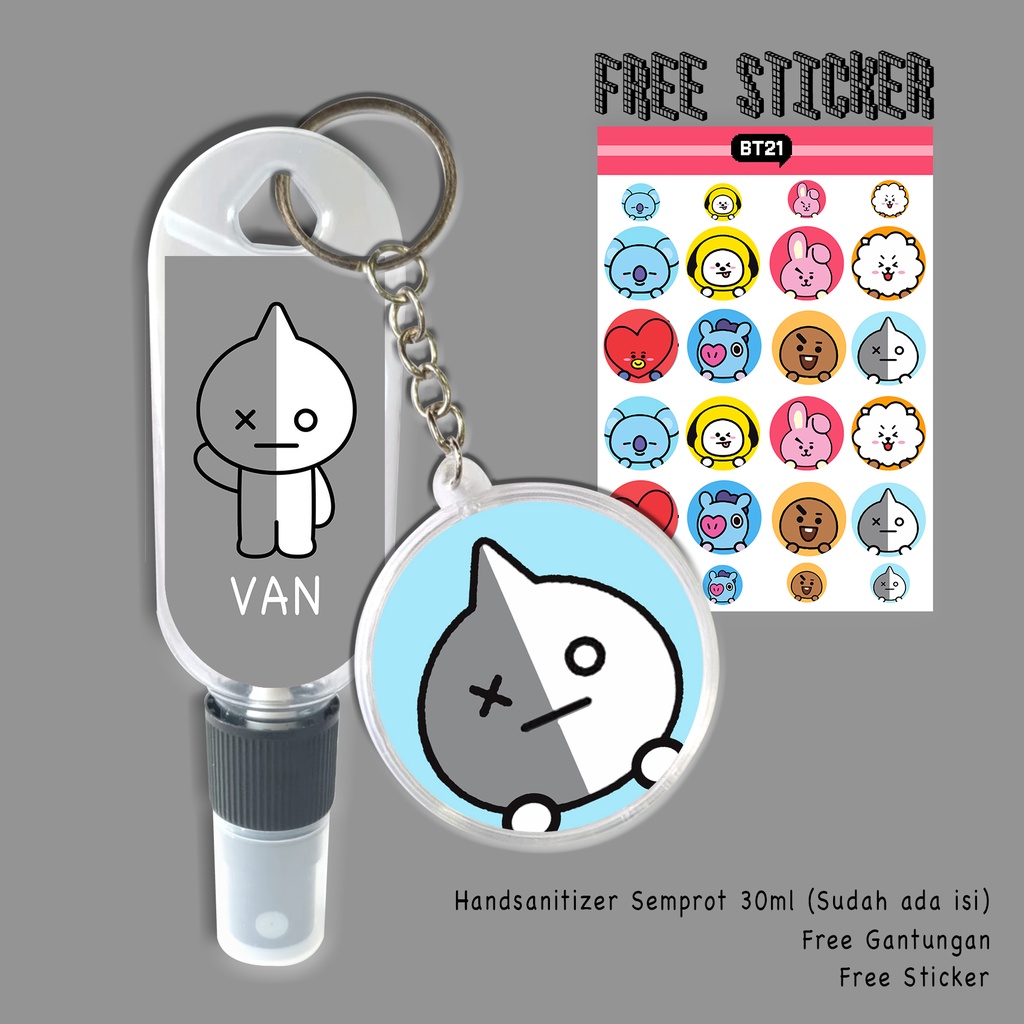 (FREE GANTUNGAN KUNCI + STICKER )HAND SANITIZER SPRAY R BABY B T 2 1 NAMES