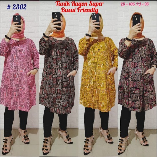 Tunik Wanita atasan panjang rayon dress 2302 MELROSE GROSIR