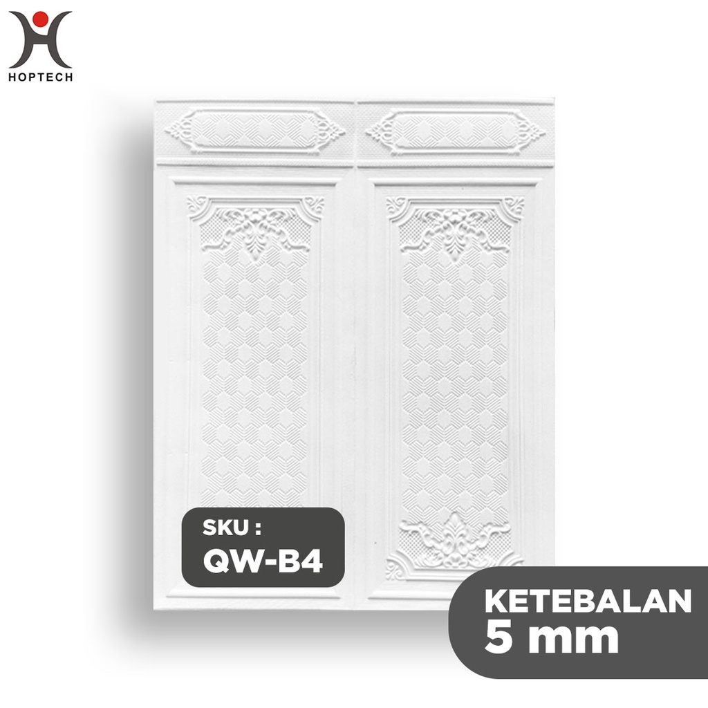 Wallpaper 3D FOAM / Wallfoam Dinding 3D Motif PINTU JATI 70X90 CM-QW-B4 PUTIH