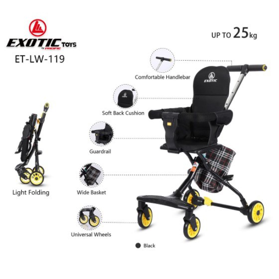 Stroler Anak Bayi Balita Kursi Dorong Micro Stroller Trike Exotic ET LW119 Garansi SNI-8