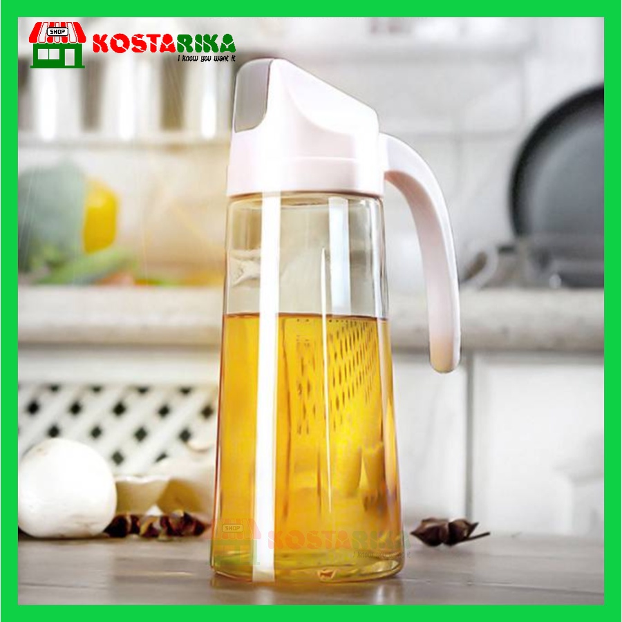 KOSTARIKA Botol Minyak 630ML Kaca / Tempat Minyak 630 ML Anti Tumpah / Botol Kaca Minyak Dapur