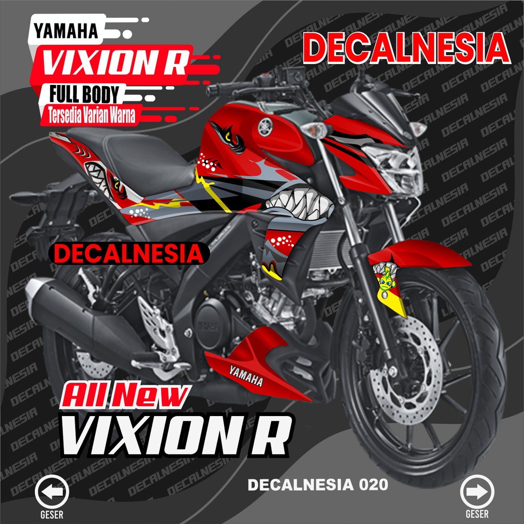 Sticker Full Body Motor Vixion R 155 New Variasi - Decal Vixion R Stiker Vixion R 155 Motif Shark