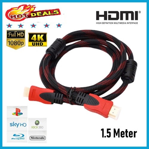 BISA COD Kabel HDMI TO HDMI 1.5 Meter 3 Meter 5 Meter Serat Jaring High Quality - CONVERTER HDMI TO AV / RCA MINI BOX HDMI2AV - KABEL HDMI TO RCA LAPTOP KE TV TABUNG CONVERTER MINI BOX HDMI TO RCA