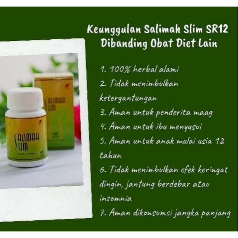 Salimah Slim SR12 - Pelangsing Herbal - Penurun Berat Badan - Pelancar BAB - Peluntur Lemah Tubuh