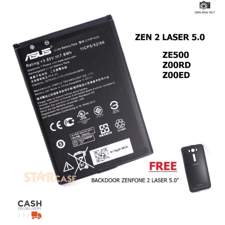 Zenfone 2 Laser 5" Baterai Free Backcase
