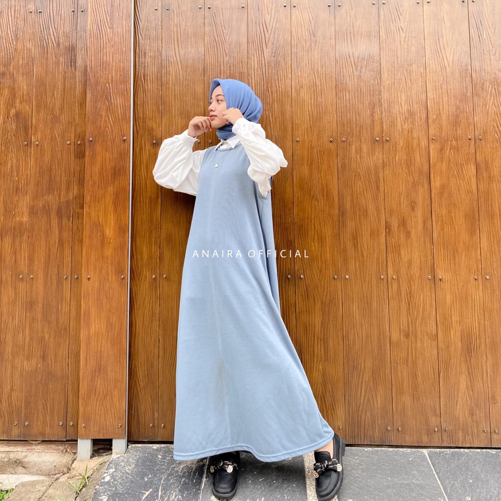 ANAIRAOFFICIAL DRESS WANITA BASIC DRESS OUTER DRESS DRESS HIJAB BAJU MUSLIM DRESS OBLONG