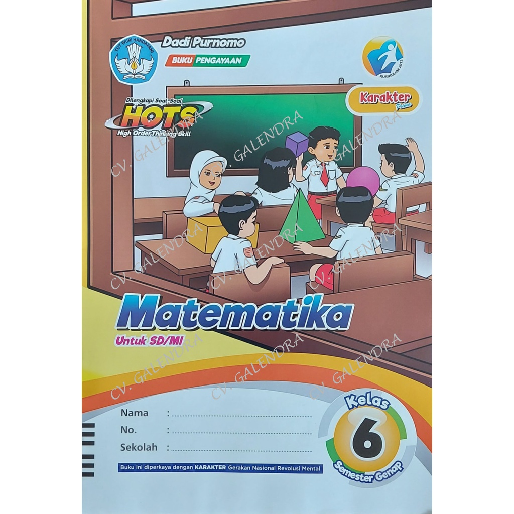 LKS Matematika K13 – Karakter Prima SD/MI Kls 6 Semester 2