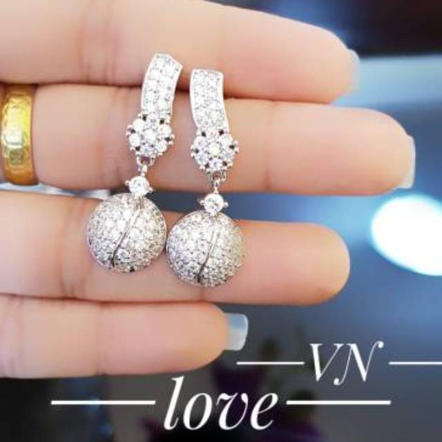 Xuping set perhiasan gelang kalung anting lapis emas putih 1114