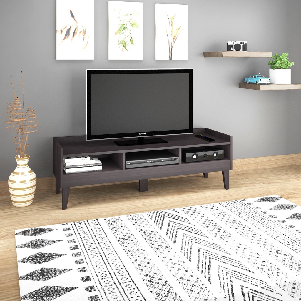 Anya-Living Furniture Lucas Rak TV Stand Minimalis - Mahogany Free Ongkir Jabodetabek