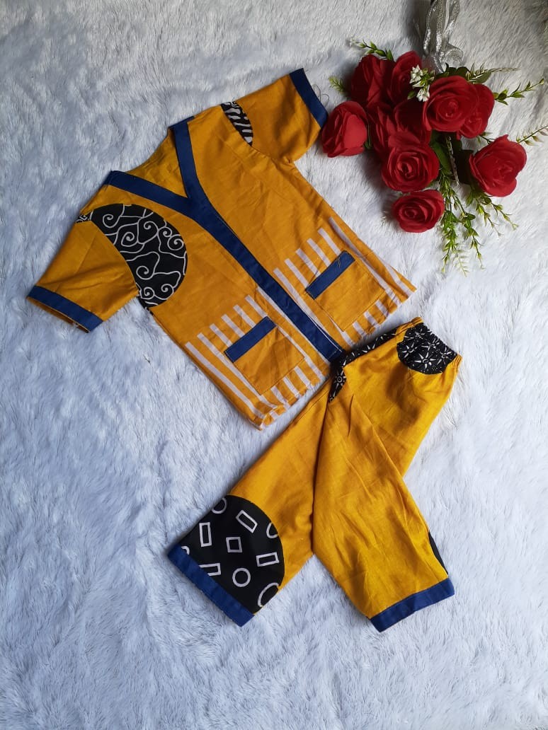 Piyama Batik Anak Murah Warna Cerah  Untuk Cowok Cewek Usia  1-5 Tahun.