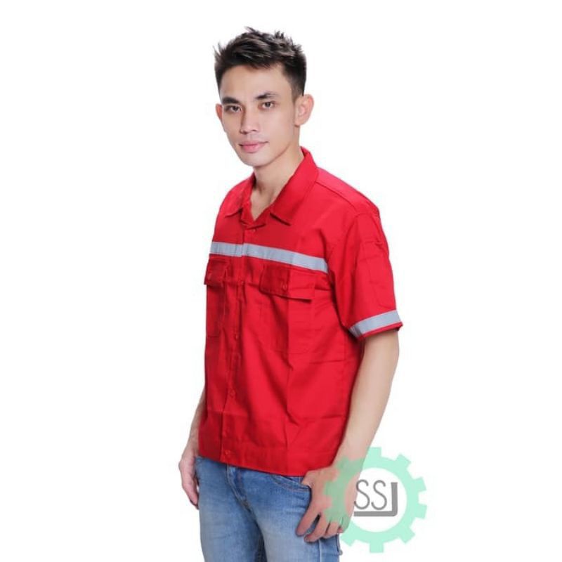 Baju safety lengan pendek /seragam kerja