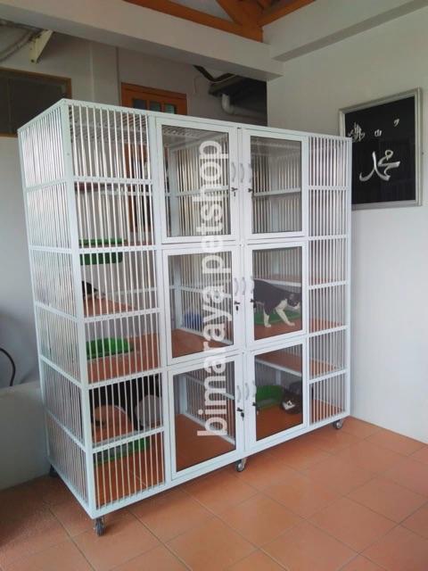 KANDANG KUCING ALUMINIUM PREMIUM 6 KAMAR TINGKAT (180x70x180)