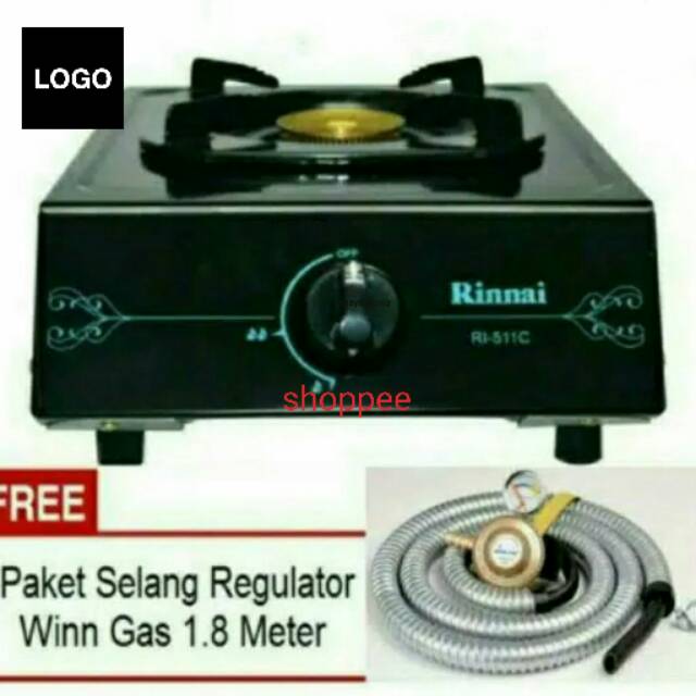 KOMPOR GAS RINNAI 1 TUNGKU 511C+SELANG PAKET WIN