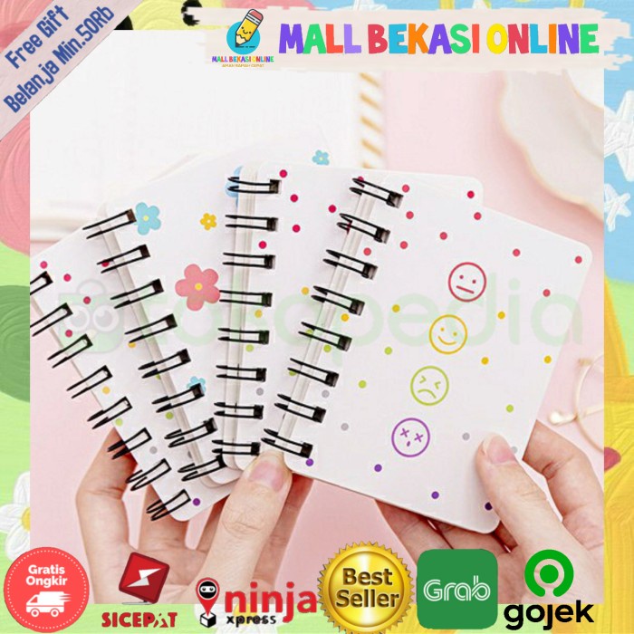 

[RESTOCK] NB04 (1pcs) Notebook Ring Motif Emoji Flower Love Bear Buku Catatan - BEAR