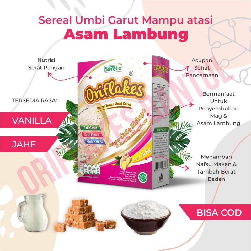 

ORIFLAKES GASTRO Sereal Umbi Garut Maag Asam Lambung Gastro Susu Ettawa 900