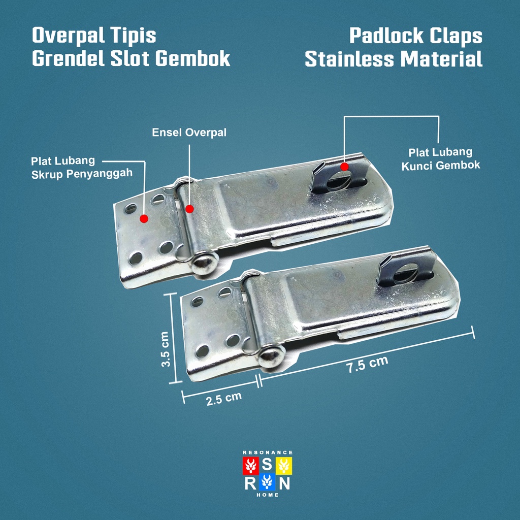 Kunci Overpal Plat 2&quot; / Gembok Overpal Resonance Home