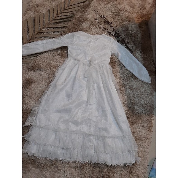 baju muslim anak princess/ muslim anak set hijab / Baju Pesta Murah/Baju Pesta Putih