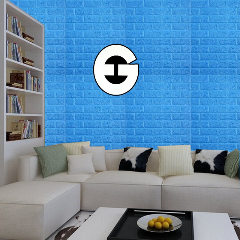 WA Wallpaper Foam Bata Warna Biru Tua Premium Wallpaper