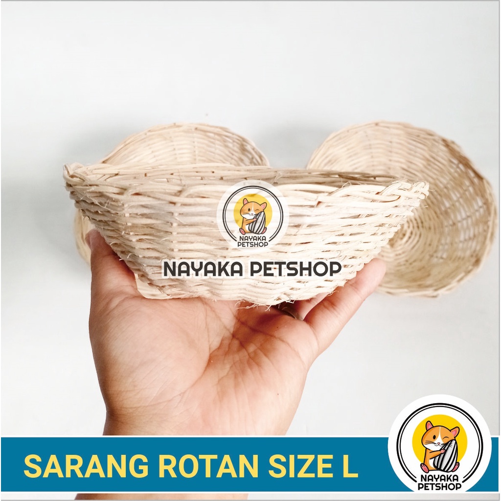 Size L Ranjang Kasur Hamster Anyaman Rotan Tempat Tidur Tupai Mini Bed