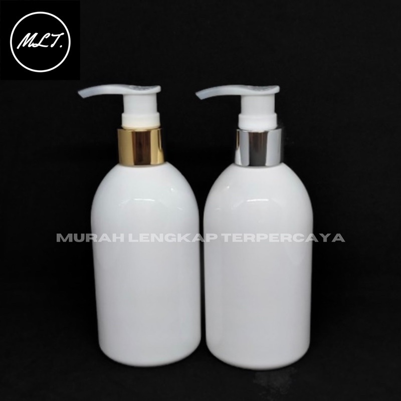 BOTOL PUMP LOTION 250ML OVAL PUTIH PUMP LOTION GOLD SILVER