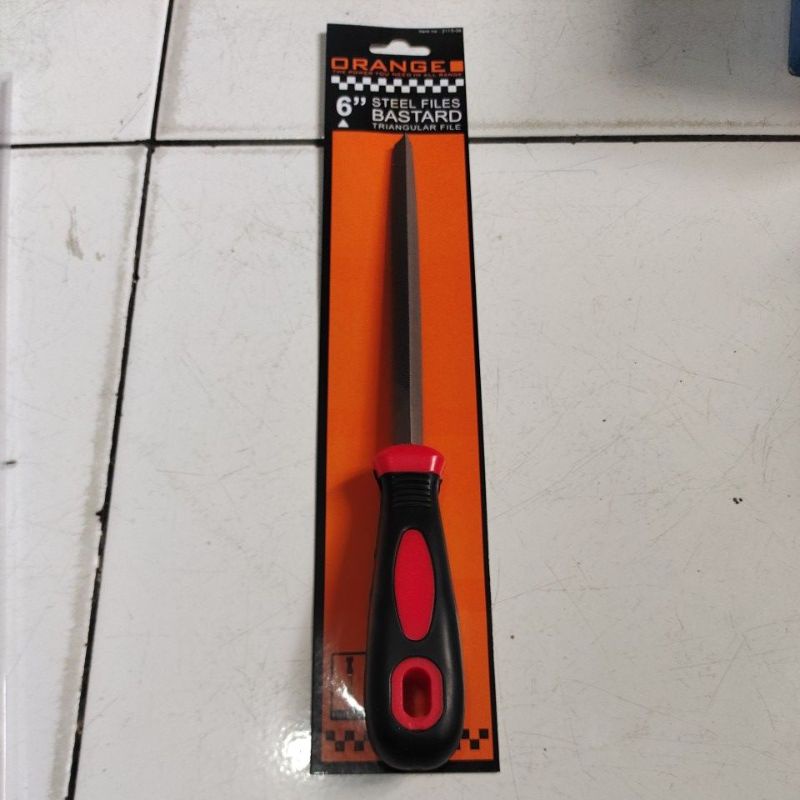 ORANGE kikir segitiga+gagang 6&quot; / kikir segitiga 6&quot; gagang orange