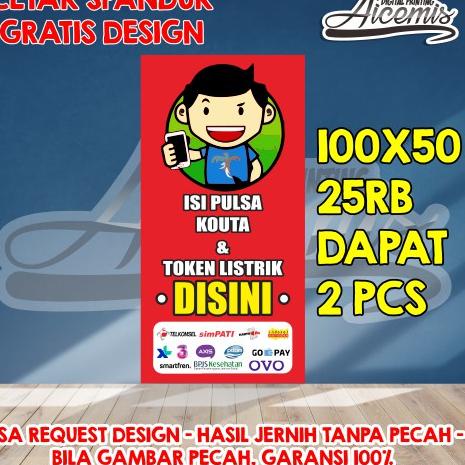[KODE CWDRH] spanduk 1 hari jadi / spanduk banner etalase konter pulsa / spanduk konter hp / banner 