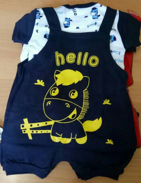 Baju jumper bayi baju kodok 2pc karakter hello horse