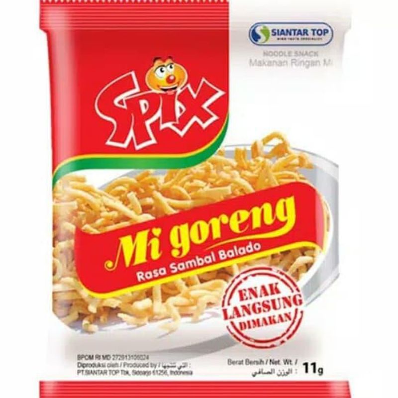 

Snack Ringan Spix Mie Goreng 11 Gr isi 10 bks