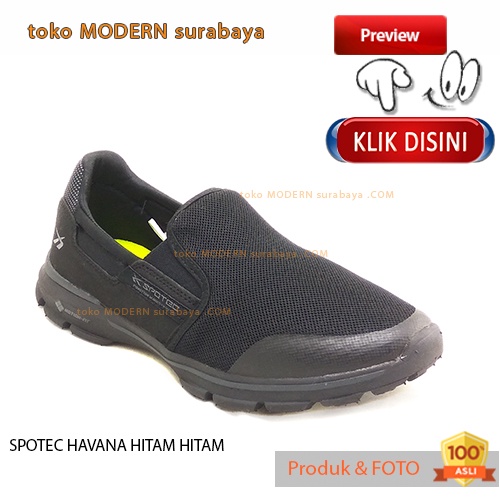 UKURAN JUMBO sepatu pria sepatu casual slip on SPOTEC HAVANA HITAM HITAM